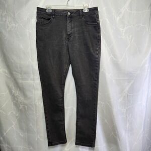 Collusion Black High Rise Skinny Jeans Women's 34/31 Waist Faded‎ Color 5-Pocket